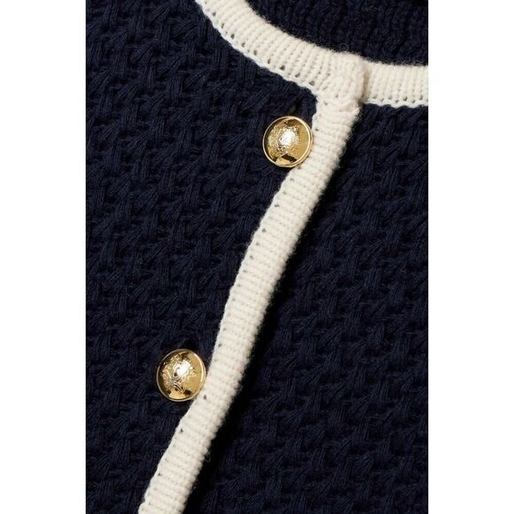 NILI LOTAN Perah wool jacket Dark Navy/Ivory size Large - Picture 6 of 13